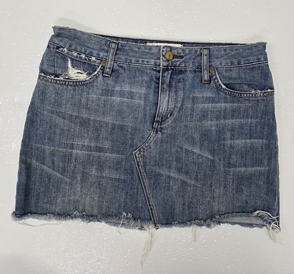 Vintage Paperdenim & cloth Mini Skirt Raw Hem Distressed Y2K Style Size 28/6